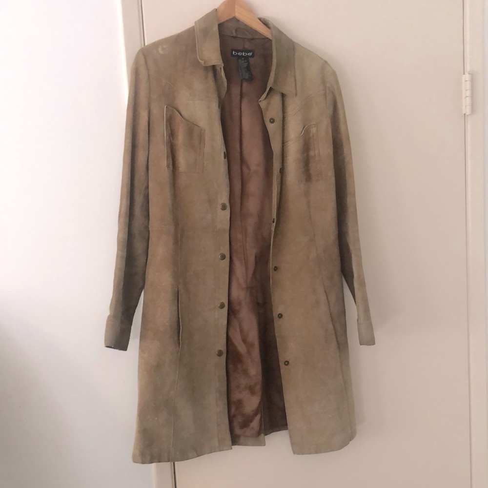 Bebe suede leather trench coat